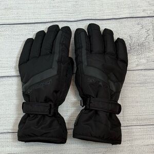 London Fog Black Winter Gloves Size Small Insulated Adjustable Strap